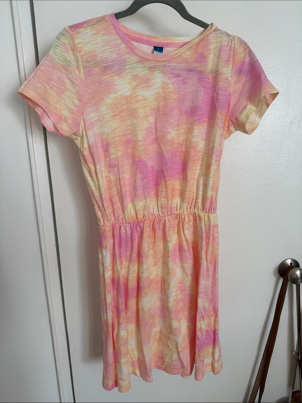 Old Navy Women's ' Tie-Dye Short Sleeve Mini Dress - Pink & Yellow
